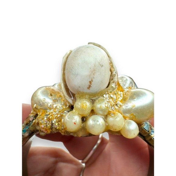 Wendy Gell Wristie Creepy Haunted Doll Face Crystal Cuff Bracelet - Picture 11 of 13